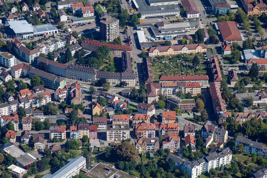 Luftbild: Straßburger Straße in Offenburg im Bundesland Baden-Württemberg in Deutschland. Foto: IMG_20828.jpg vom 31.08.2009 durch Werner Riehm/FLY-FOTO.de