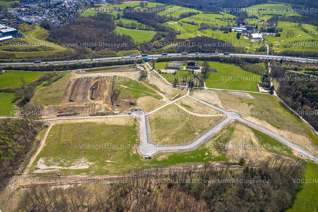 Wetter220401623 | Luftbild, Baugebiet für Gewerbepark Schwelmer Straße an der Autobahn A1, Grundschöttel, Wetter, Ruhrgebiet, Nordrhein-Westfalen, Deutschland