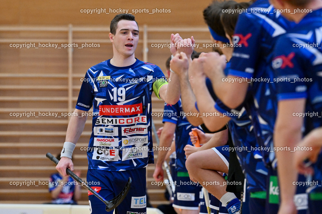 FBK Loka vs. VSV Unihockey | #19 Philipp Seiser VSV Unihockey, FBK Loka vs. VSV Unihockey, FBK Loka vs. VSV Unihockey am 23.03.2025 in Villach (Ballspielhalle St. Martin), Austria, (Photo by Bernd Stefan)