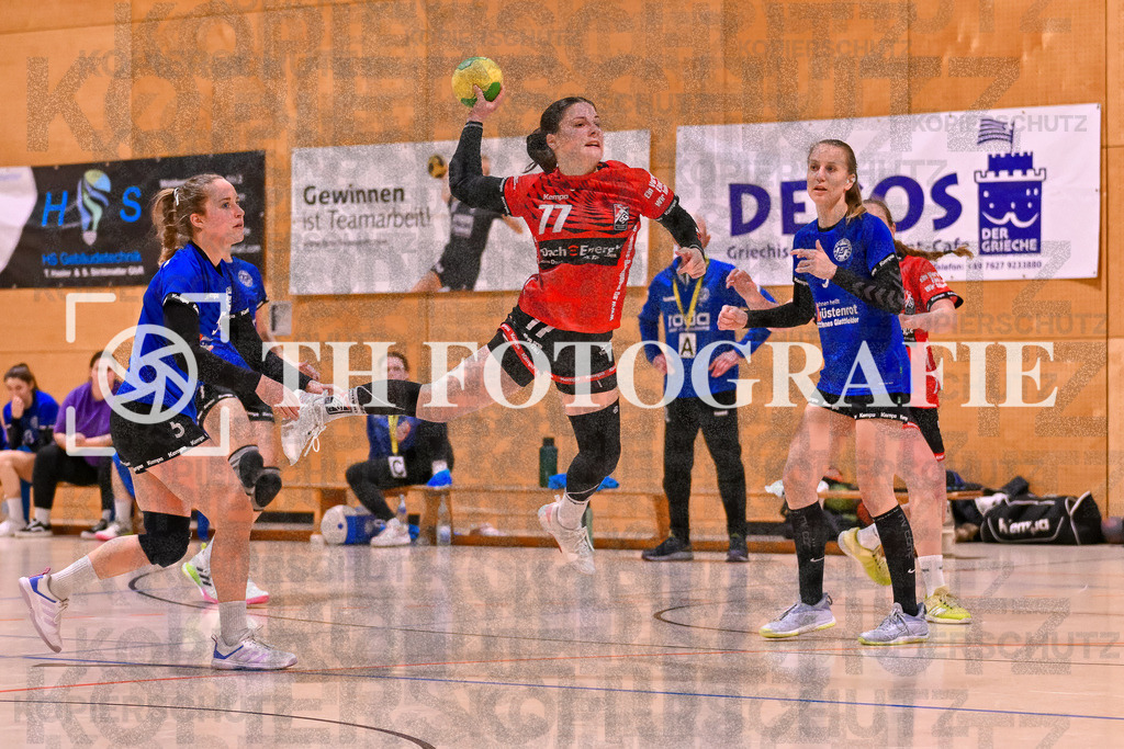 GER, SG Maulburg/Steinen - TuS Helmlingen, Handball, Suedbadenliga, 14. Spieltag, Saison 2023/2024, 17.02.2024 | Sharena Hasler (SG Maulburg/Steinen, #77) im Kreis beim Wurf.

GER, SG Maulburg/Steinen - TuS Helmlingen, Handball, Suedbadenliga, 14. Spieltag, Saison 2023/2024, 17.02.2024

Foto: TH Fotografie/Thomas Hess