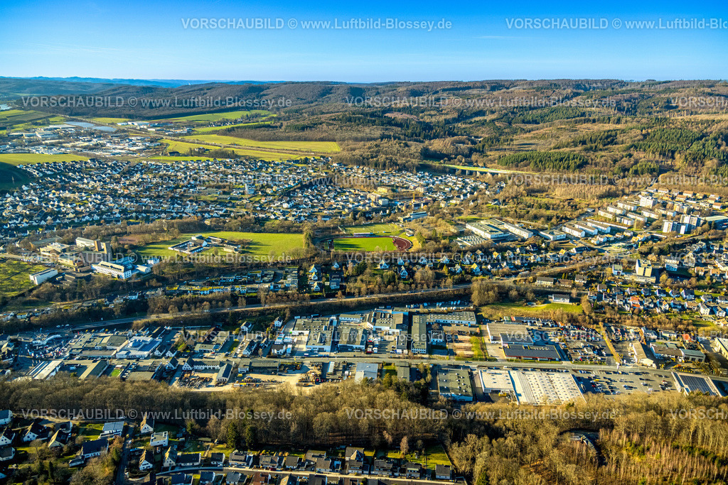 Meschede230206008 | Luftbild, Ortsansicht, Meschede-Stadt, Meschede, Sauerland, Nordrhein-Westfalen, Deutschland
