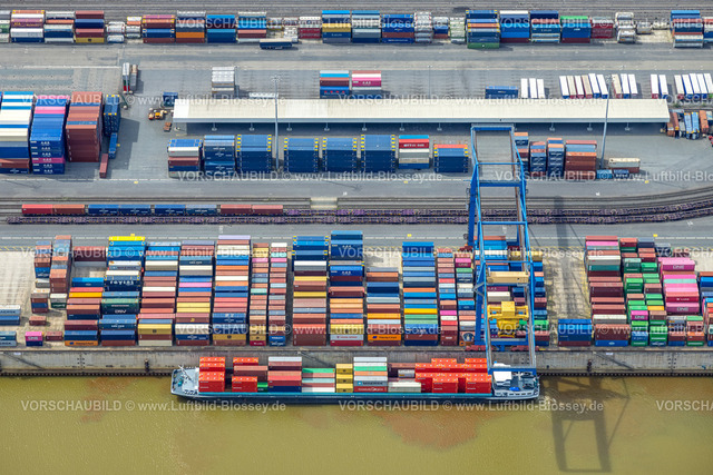 Duisburg240704499-West | Luftbild, Duisburg-West, logport I (Eins) Rheinhausen, duisport Logistik am Fluss Rhein, Container und Containerschiffe, Friemersheim, Duisburg, Ruhrgebiet, Nordrhein-Westfalen, Deutschland