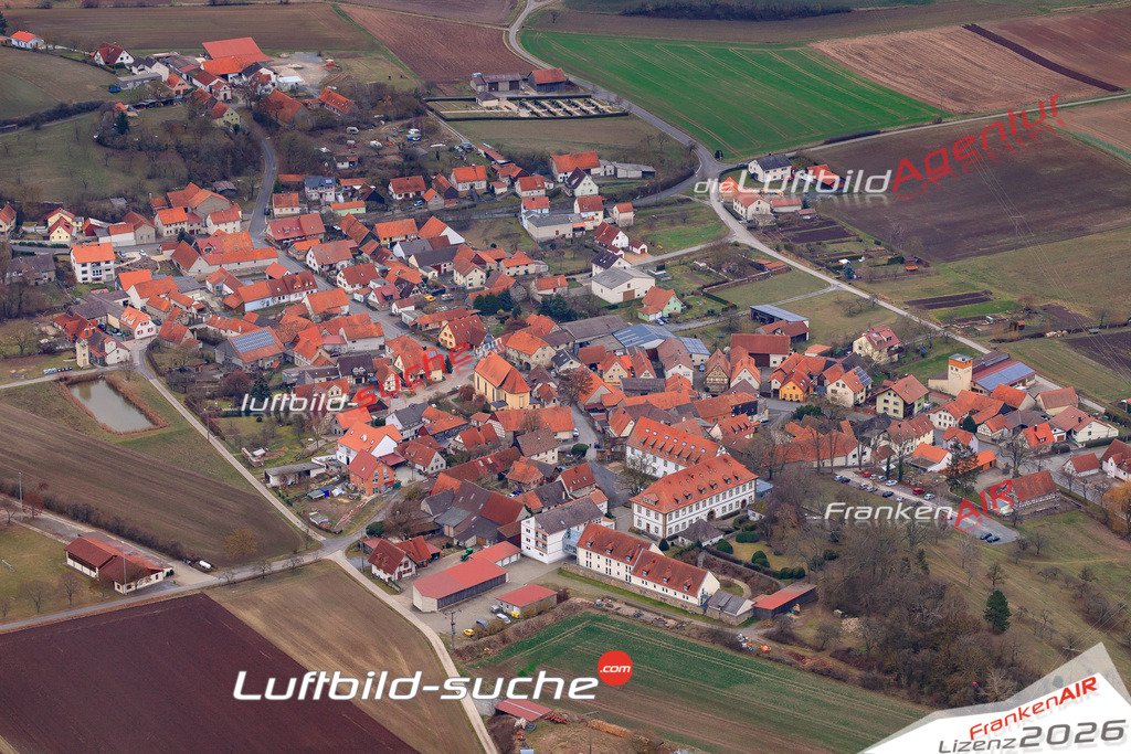 Die Luftbildaufnahme Birnfeld - Stadtlauringen wurde 2018 mittels Flugzeug (keine Drohne) erstellt. Perfekte Schärfe und Druck- Auflösung- Garantiert!
