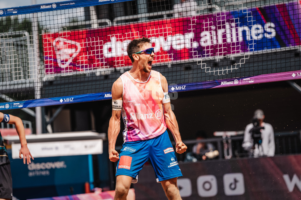 Beachvolleyball | Frauen | Allianz German Beach Tour 2025 | Tourstop Hamburg | 30.05.2025 | David Poniewaz jubelt