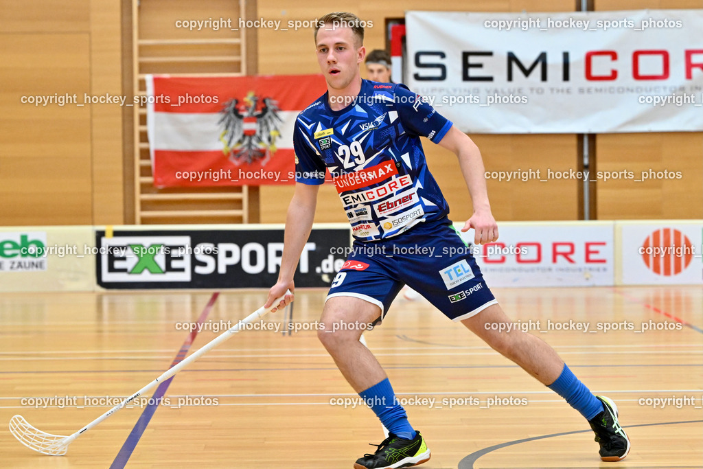 VSV Unihockey vs. Wiener Floorball Verein | #29 Anze Brajic VSV Unihockey, VSV Unihockey vs. Wiener Floorball Verein, VSV Unihockey vs. Wiener Floorball Verein am 18.05.2025 in Villach (Ballspielhalle St. Martin), Austria, (Photo by Bernd Stefan)