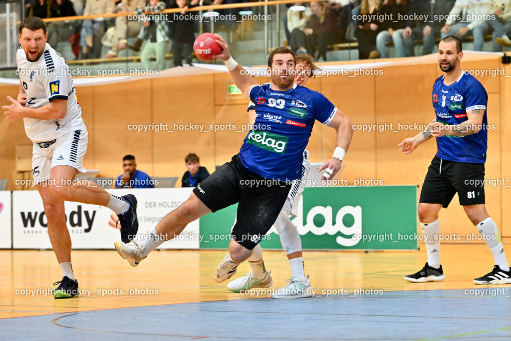 SC Ferlach vs. roomz JAGS Vöslau | #95 KIRVELIAVICIUS Romas roomz JAGS Vöslau, #93 Nosan Blaz SC Ferlach, #77 PELECHENKO Victor roomz JAGS Vöslau, #81 MILICEVIC Adrian SC Ferlach, SC Ferlach vs. roomz JAGS Vöslau, SC Ferlach vs. roomz JAGS Vöslau am 08.11.2025 in Ferlach (Ballspielhalle Ferlach), Austria, (Photo by Bernd Stefan)