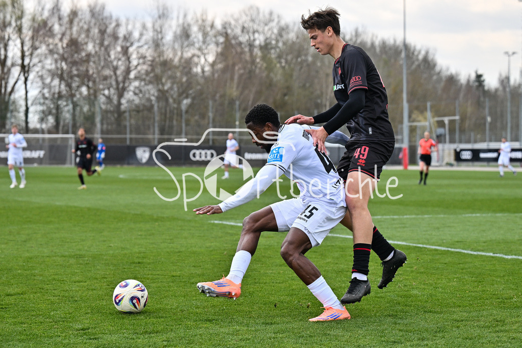 FC Ingolstadt - SSV Ulm 1846 Fussball  | INGOLSTADT, GERMANY - 25. MAERZ: im Duell Streli MAMBA (SSV Ulm 45) und Tomislav BAGARIC (FC Ingolstadt 49) während dem Testspiel zwischen dem FC Ingolstadt und dem SSV Ulm 1846 Fussball auf Platz 4 am Audi Sportpark