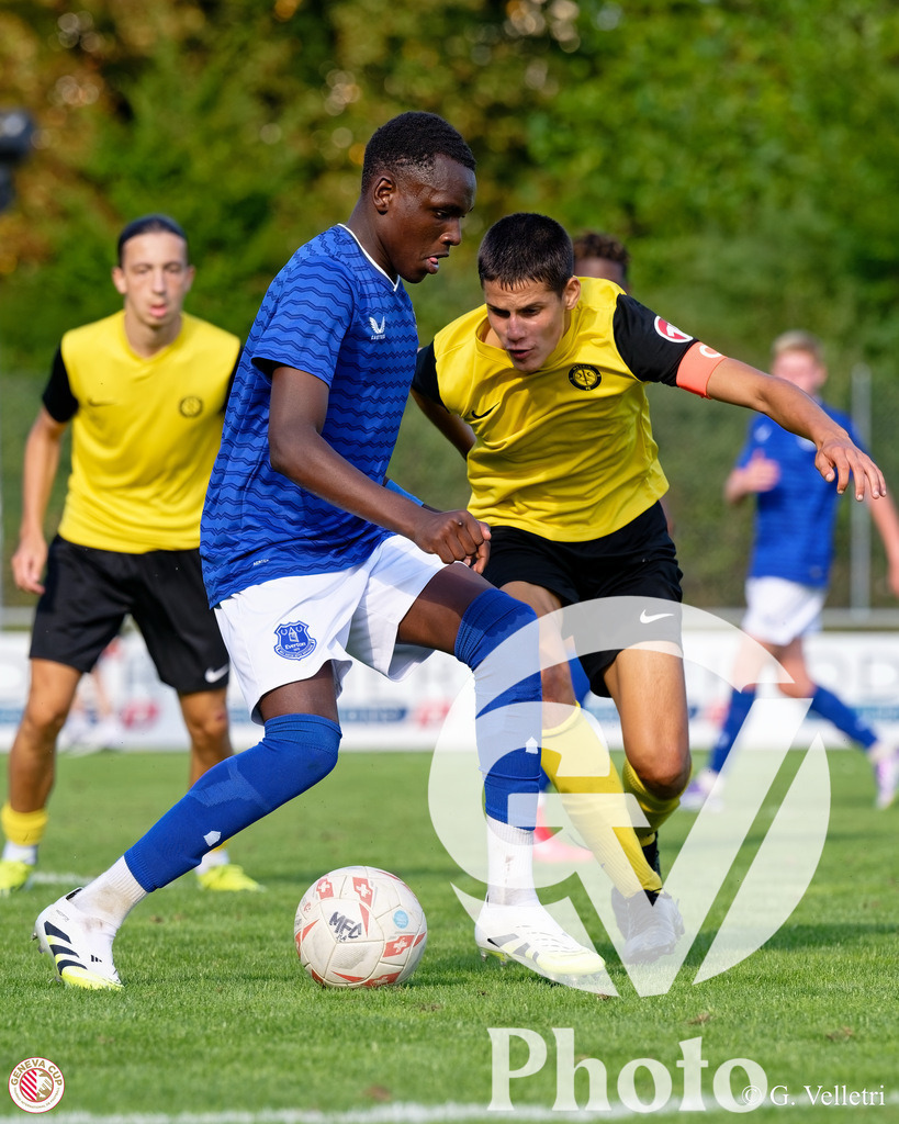 GenevaCup Group Phase - FC Meyrin v Everton FC | during the GenevaCup Group Phase match between FC Meyrin and Everton FC at Stade des Arberes in Meyrin, Switzerland