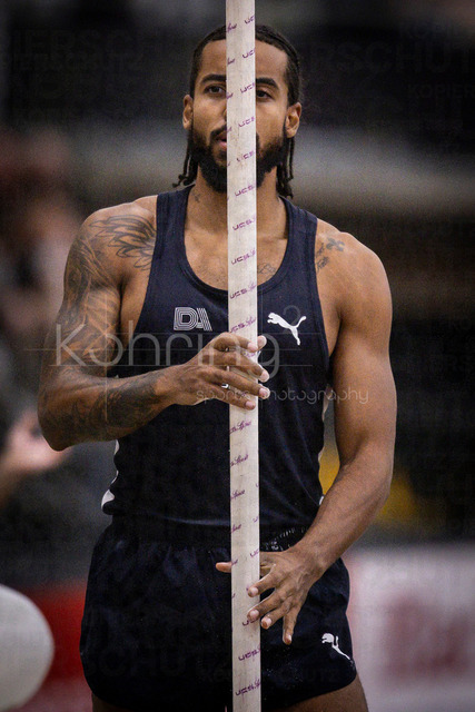 Deutsche Leichtathletik-Hallenmeisterschaften; Dortmund, 28.02.2026 | Bo Kanda Lita Baehre (Düsseldorf Athletics, 338); Deutsche Leichtathletik-Hallenmeisterschaften am 28.02.2026 in der Helmut-Körnig-Halle in Dortmund. 
