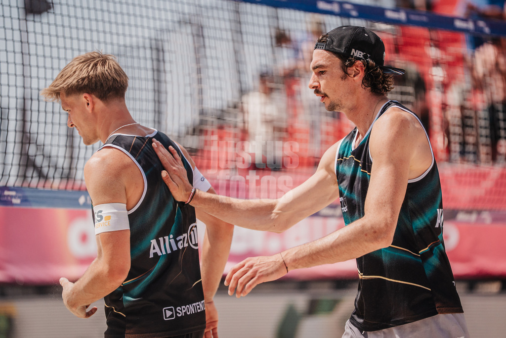 Beachvolleyball | Männer | Allianz German Beach Tour 2025 | Tourstop Bremen | 13.06.2025 | v.l. Luis Kubo und Jannik Kühlborn