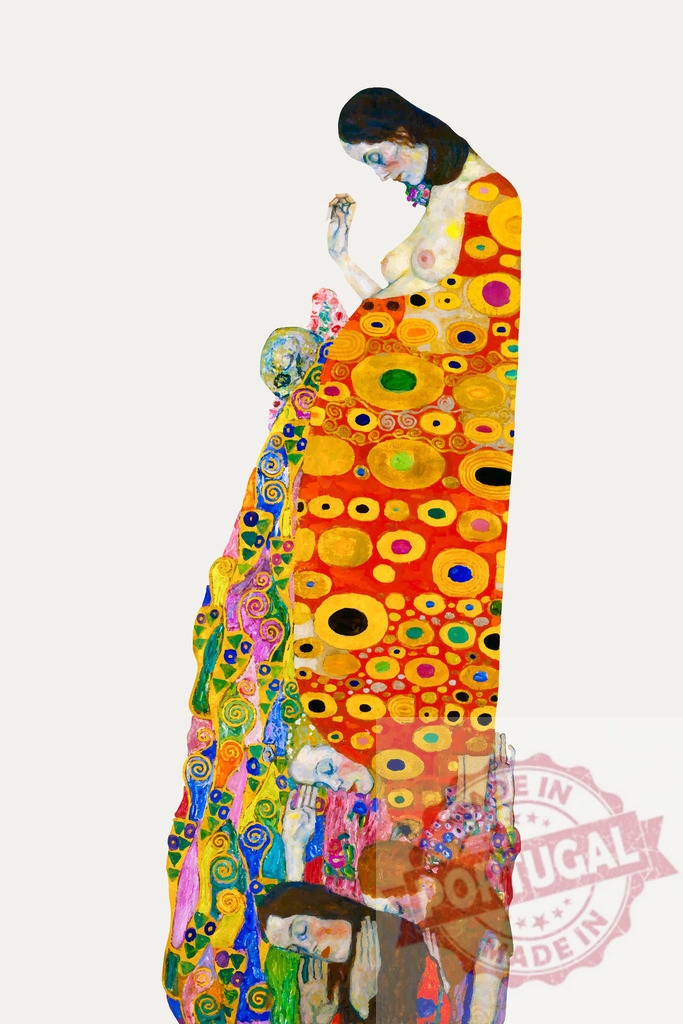 Hope II vector illustration, famous pregnant woman painting, remixed from artworks by Gustav Klimt | Hope II vector illustration, famous pregnant woman painting, remixed from artworks by Gustav Klimt - Realisiert mit Pictrs.com