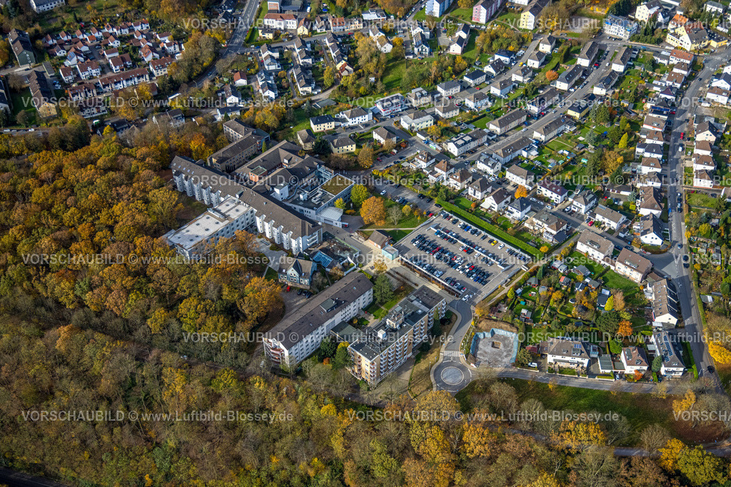 Hagen251100997 | Luftbild, Wohngebiet Ortsansicht Ortsteil Haspe, evang. Krankenhaus Hagen-Haspe, Haspe-West, Hagen, Ruhrgebiet, Nordrhein-Westfalen, Deutschland