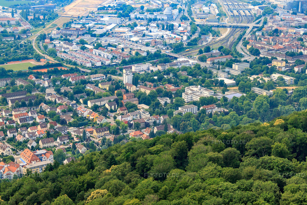 Luftbild: Ortsansicht von Südosten im Ortsteil Alte Stadtgärtnerei in Heidelberg im Bundesland Baden-Württemberg in Deutschland. Foto: IMG_29944.jpg vom 02.07.2010 durch Werner Riehm/FLY-FOTO.de