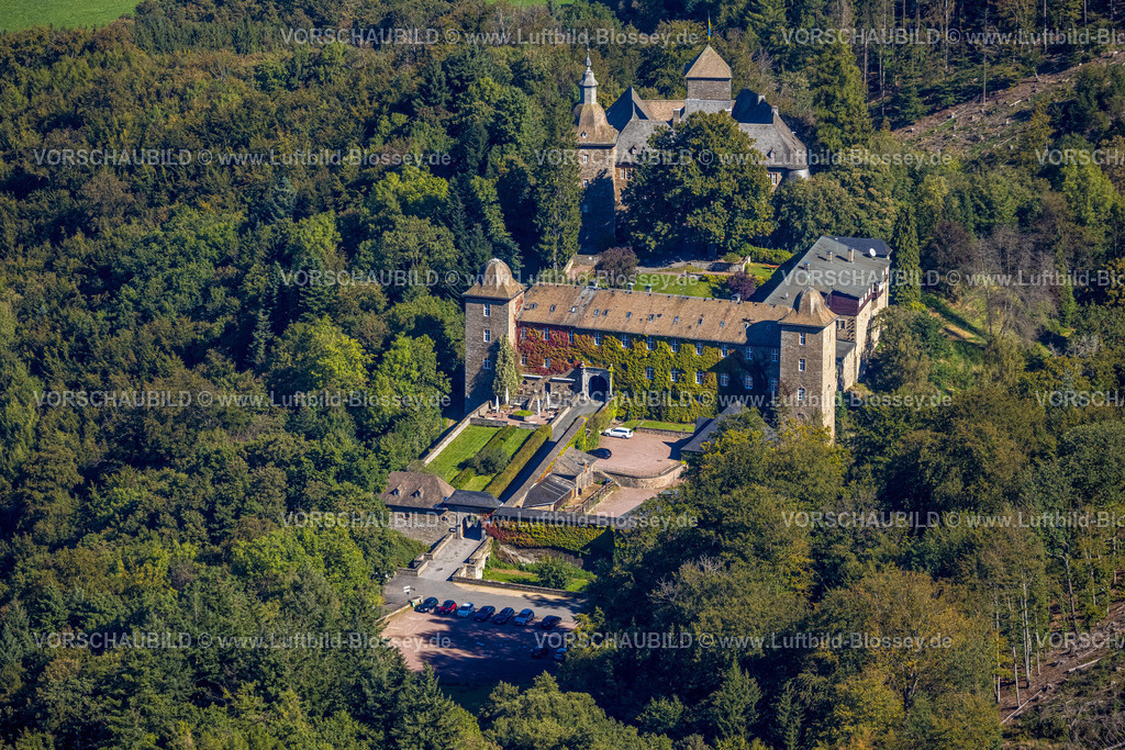 Attendorn230909002 | Luftbild, Burg und Burghotel Schnellenberg, Attendorn, Sauerland, Nordrhein-Westfalen, Deutschland