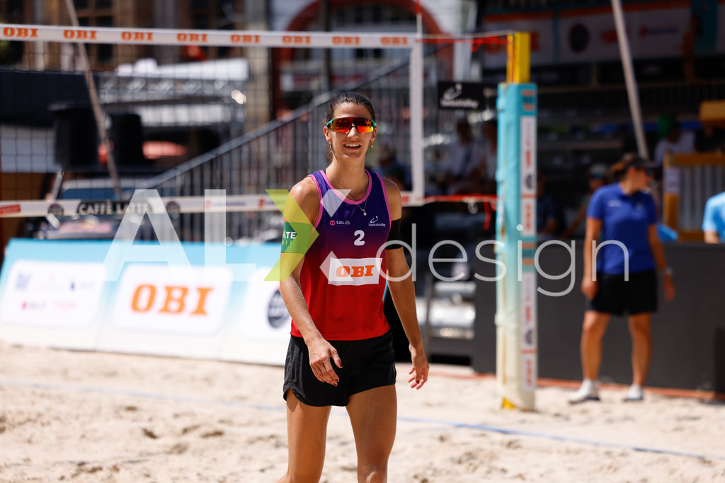 Obi BeachTour 2026 - Basel | BASEL, SWITZERLAND - JULY 17: JANICK SCHALTEGGER (SUI) during the Obi BeachTour 2026 match between KLUSER / SCHWAB (SUI) and GERSON / SCHALTEGGER (SUI) at Barfüsserplatz on July 17, 2026 in Basel, Switzerland. - Realisiert mit Pictrs.com