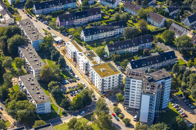 Hattingen240809944 | Luftbild, Hochhaus und Baustelle mit Neubau Wohnhäuser an der Käthe-Kollwitz-Straße, Welper, Hattingen, Ruhrgebiet, Nordrhein-Westfalen, Deutschland