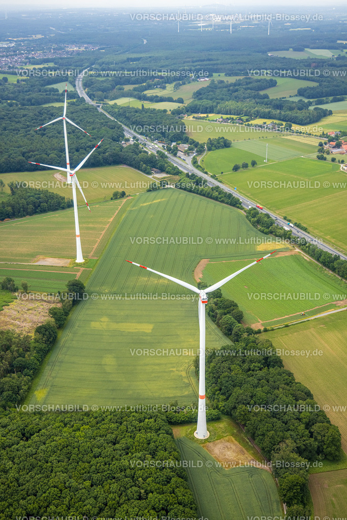 Haltern220604494 | Luftbild, Windräder auf Feld zwischen Sythener Straße und Lavesumer Straße, Lavesum, Haltern am See, Ruhrgebiet, Nordrhein-Westfalen, Deutschland