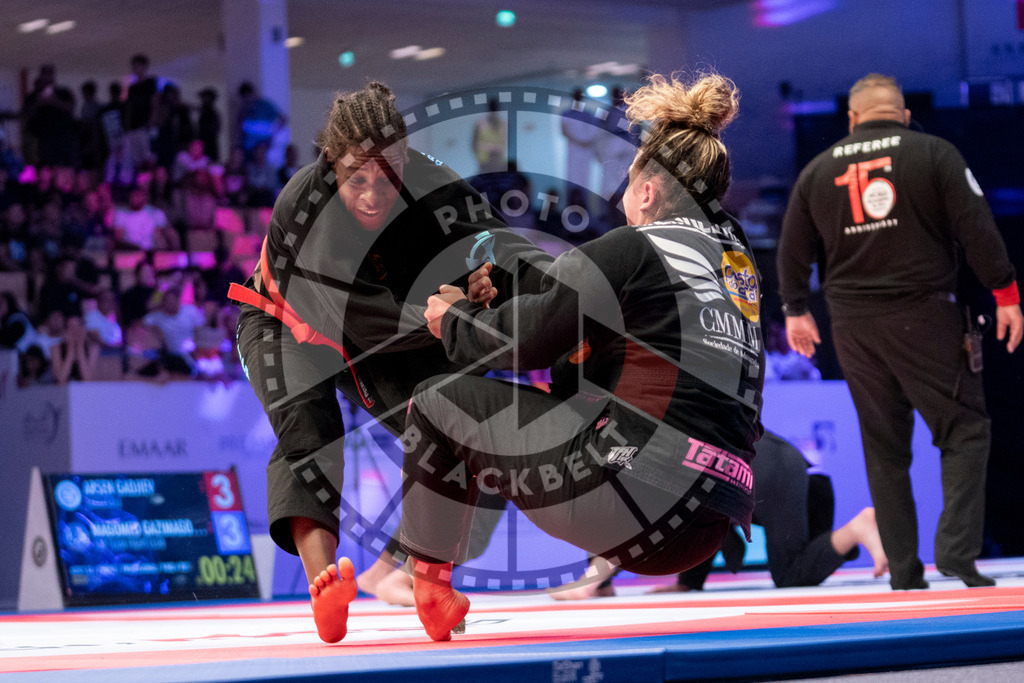 20231108PBB1545 | Fighters compete during the AJP World Professional Championship in the Mubadala Arena in Abu Dhabi, Arab United Emirates, on November 8, 2023.