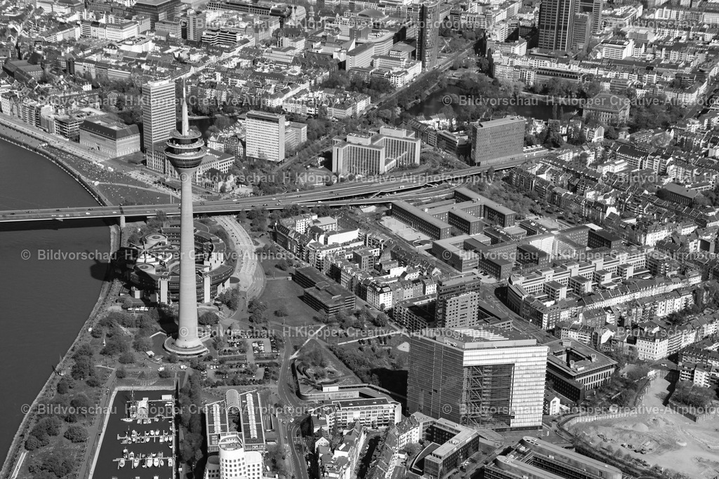 duesseldorf rheinturm 11-2147 | Luftbilder und Luftbildfotografie , Digital und Printbilder auf Leinwand , Alu Dibond , Acrylglas , Poster oder Download-Datei für private und gewerbliche Verwendung im Shop online bestellen. - Realisiert mit Pictrs.com