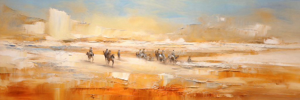 2307077 - Sahara | Sehr stimmungsvolles abstraktes digitales Gemälde einer Wüstenlandschaft. Unsere digitalen Gemälde wirken mit täuschend echten Pinselstrichen wie von Hand gemalt. Bestellen Sie dieses Motiv als Wandbild oder Poster in vielen Ausführungen und Formaten. Zur Auswahl gelangen Sie über "Bestellen".