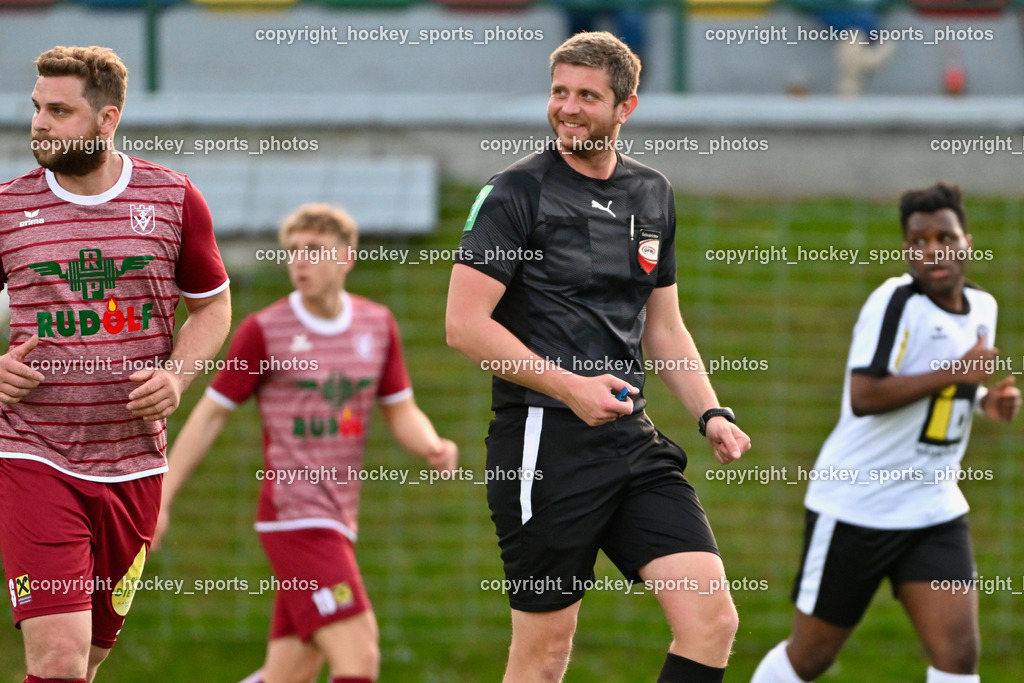 SV Spittal vs. VST Völkermarkt 5.4.2024 | #6 Lukas Ladinig VST Völkermarkt, Leitner Christof Referee, SV Spittal vs. VST Völkermarkt 5.4.2024, SV Spittal vs. VST Völkermarkt am 05.04.2024 in Spittal an der Drau (Goldeck Stadion), Austria, (Photo by Bernd Stefan)