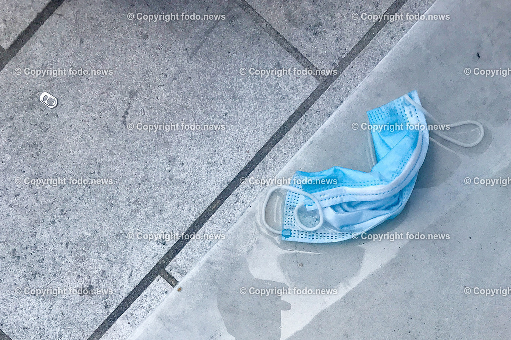 Corona_ 5 Jahre Covid Lockdown_ 15.03.2025-85 | 15.03.2025, Linz, AUT, Corona, 5 Jahre Covid Lockdown, im Bild Stadtansichten, Themenbild, Maske, Strasse, weggeworfen, Schutz, SARS, Virus