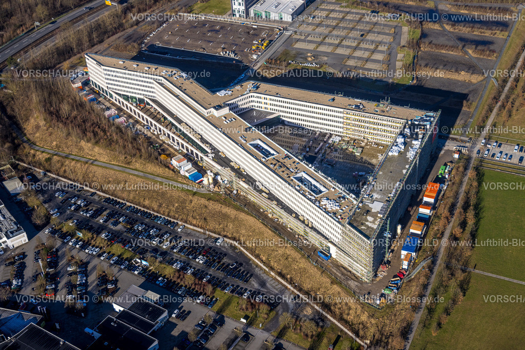 Dortmund240101229 | Luftbild, Technologiepark Gewerbegebiet Phoenix West, Baustelle Materna Hauptzentrale, Hörde, Dortmund, Ruhrgebiet, Nordrhein-Westfalen, Deutschland