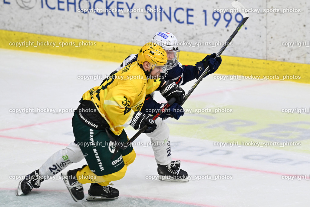 ATSE Graz vs. EHC Lustenau | #32 Stefan Daniel EHC Lustenau, #23 Murg Florian ATSE Graz, ATSE Graz vs. EHC Lustenau, ATSE Graz vs. EHC Lustenau am 14.02.2026 in Graz (Merkur Eishalle ), Austria, (Photo by Bernd Stefan)