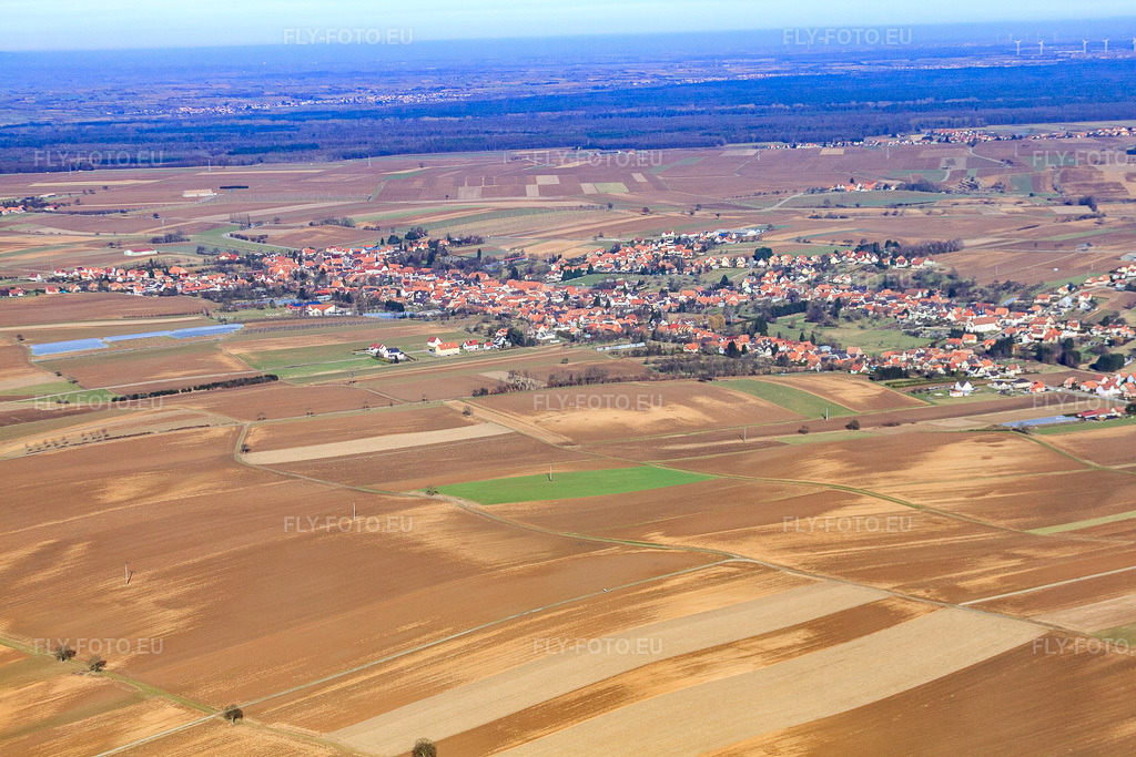 Vue aérienne: Vue de la ville depuis le sud à Seebach dans le département Bas Rhin, France – .Photo: IMG_37472.jpg prise le 07/02/2011 par Werner Riehm/FLY-FOTO.eu – Résolution de l'original: 4752 x 3168 px
