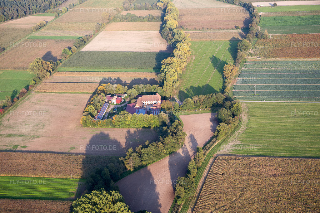 Luftbild: Leistenmühle von Westen in Erlenbach bei Kandel im Bundesland Rheinland-Pfalz in Deutschland. Foto: IMG_073891.jpg vom 03.10.2014 durch Werner Riehm/FLY-FOTO.de