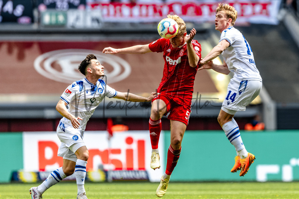 Fortuna Düsseldorf vs. Karlsruher SC | Düsseldorf, 30.04.2023: 2. Bundesliga, 30. Spieltag, Fortuna Düsseldorf gegen Karlsruher SC in der Merkur Arena in Düsseldorf. Foto: sportfotografie.ms | Markus Paletta - Realisiert mit Pictrs.com