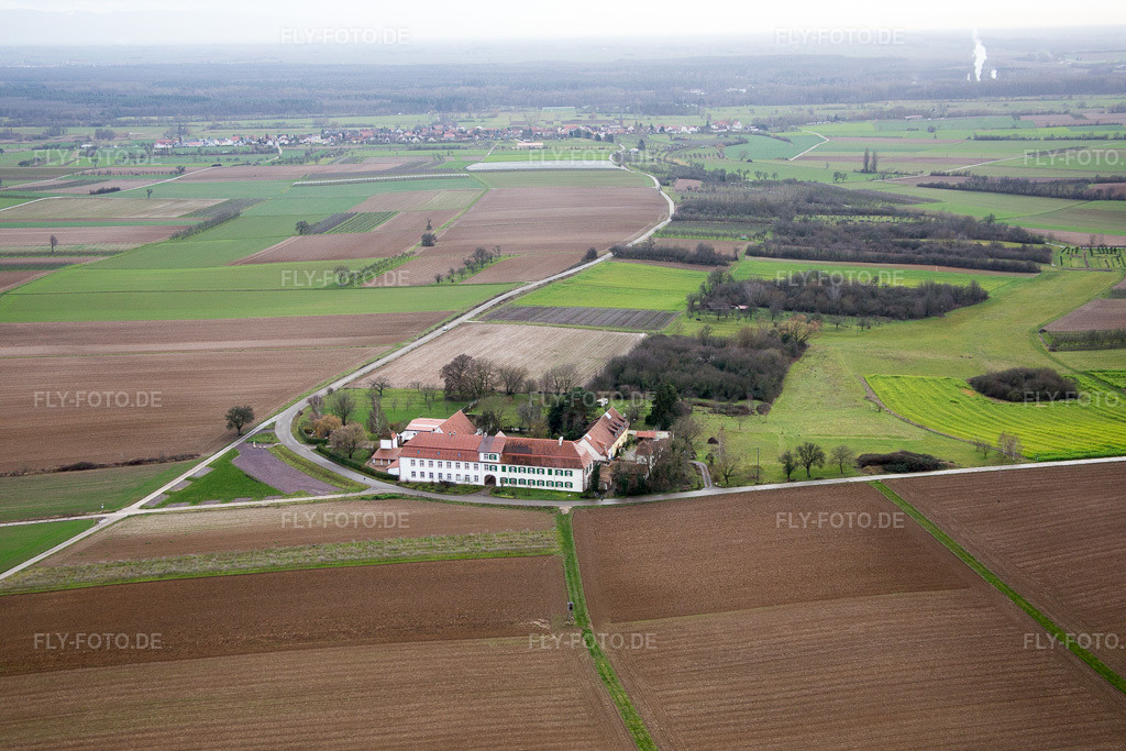 Luftbild: Werkstatt für betreutes Wohnen Werkstatt für verborgene Talente gemeinnützige GmbH im Haftelhof in Schweighofen im Bundesland Rheinland-Pfalz in Deutschland. Foto: IMG_085803.jpg vom 08.01.2016 durch Werner Riehm/FLY-FOTO.de