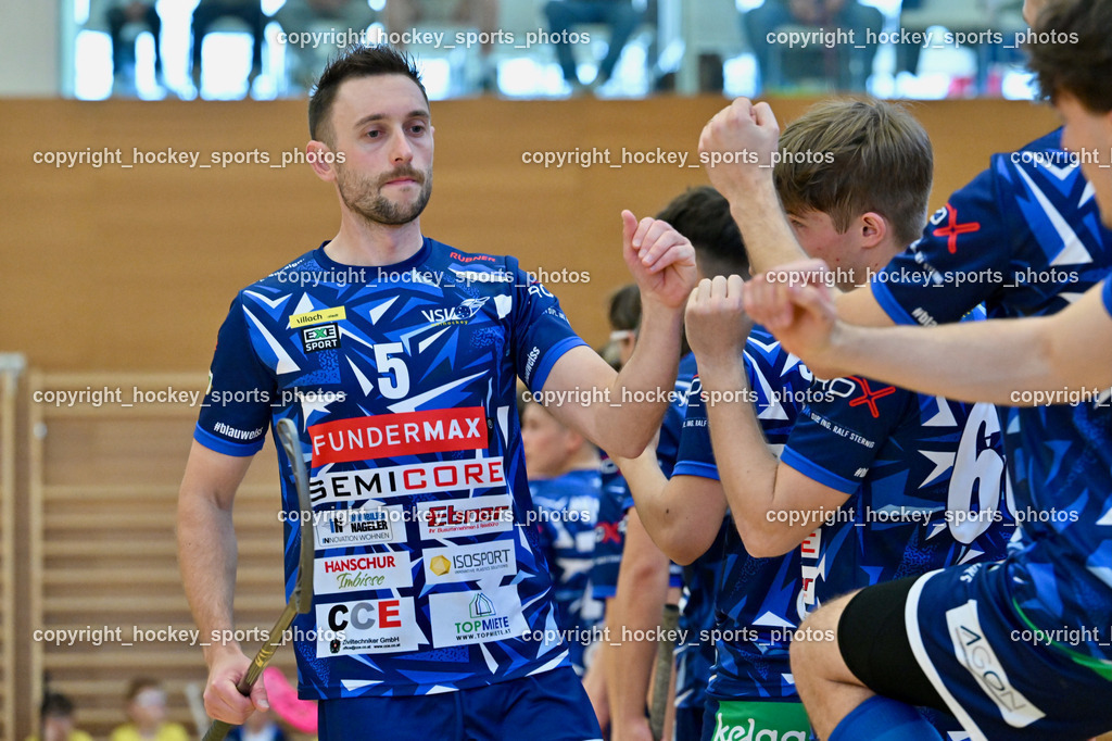 VSV Unihockey vs. KAC Floorball | #5 Michael Kanduth VSV Unihockey, VSV Unihockey vs. KAC Floorball, VSV Unihockey vs. KAC Floorball am 12.04.2025 in Villach (Ballspielhalle St. Martin), Austria, (Photo by Bernd Stefan)