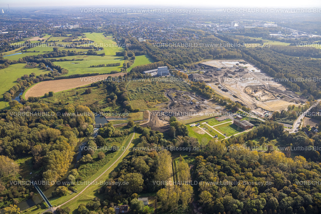 Luenen241012024 | Luftbild, ehemaliges STEAG Kraftwerk Gelände, Brachfläche im Wald, Lippholthausen, Lünen, Ruhrgebiet, Nordrhein-Westfalen, Deutschland