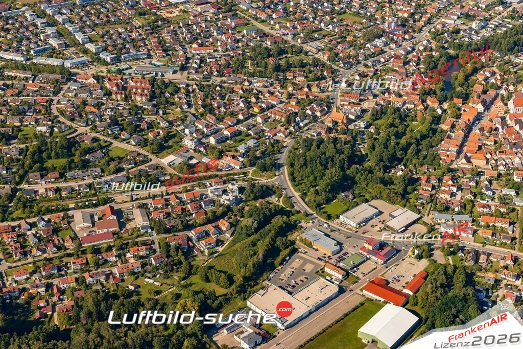 Luftaufnahme von  Hilpoltstein - Die Luftaufnahme wurde 2025 vom UL-Flugzeug heraus erstellt ( keine Drohne ) - Hochauflösende Luftaufnahme - für professionelle Ausdrucke geeignet. Die Geschenkidee !Mit Lizenz und Bildrechte bestellbar