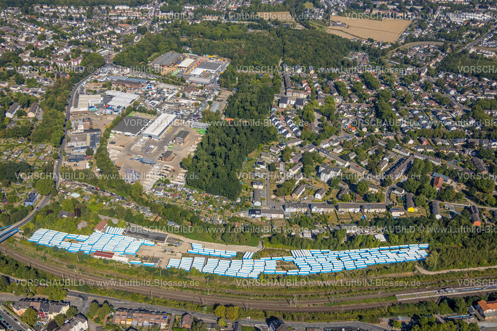 Essen220806934 | Luftbild, Containerstellplatz Joachumstraße, Gewerbegebiet Bonifaciusstraße, Wohngebiet, Essen-Kray, Essen, Ruhrgebiet, Nordrhein-Westfalen, Deutschland