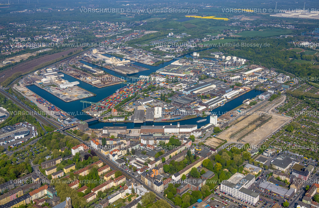 Dortmund220500749DortmunderHafen | Luftbild vom Dortmunder Hafen mit Speicherstraße und Kanalstraße, e-port-dortmund, Dortmund-Ems-Kanal, Containerhafen,  Hafen, Dortmund, Ruhrgebiet, Nordrhein-Westfalen, Deutschland 