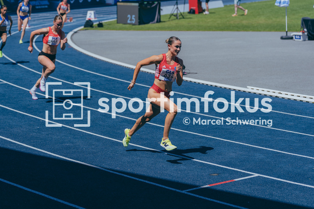 Deutsche Meisterschaften U20 / U16 2026 | Ida Carlotta Schröder, Hamburger SV, 634, 400-Meter-Lauf, Deutsche Meisterschaften der U20 &amp; U16 2026, Lohrheidestadion Bochum-Wattenscheid, 11.07.2026. Foto: Marcel Schwering / sportimfokus - Realisiert mit Pictrs.com