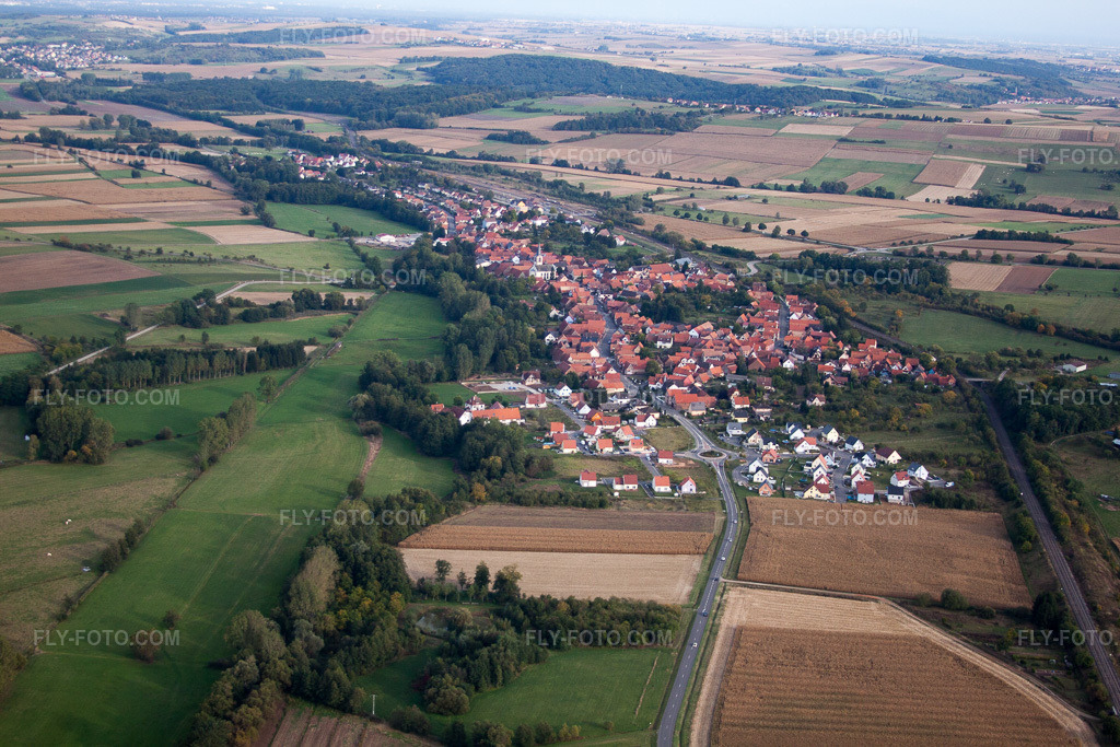 Aerial view: Ultra-modern in Obermodern-Zutzendorf in the state Bas-Rhin, France. – Photo: IMG_53612.jpg taken on 09/30/2012 by Werner Riehm/FLY-FOTO.com – Resolution of the original: 4752 x 3168 px