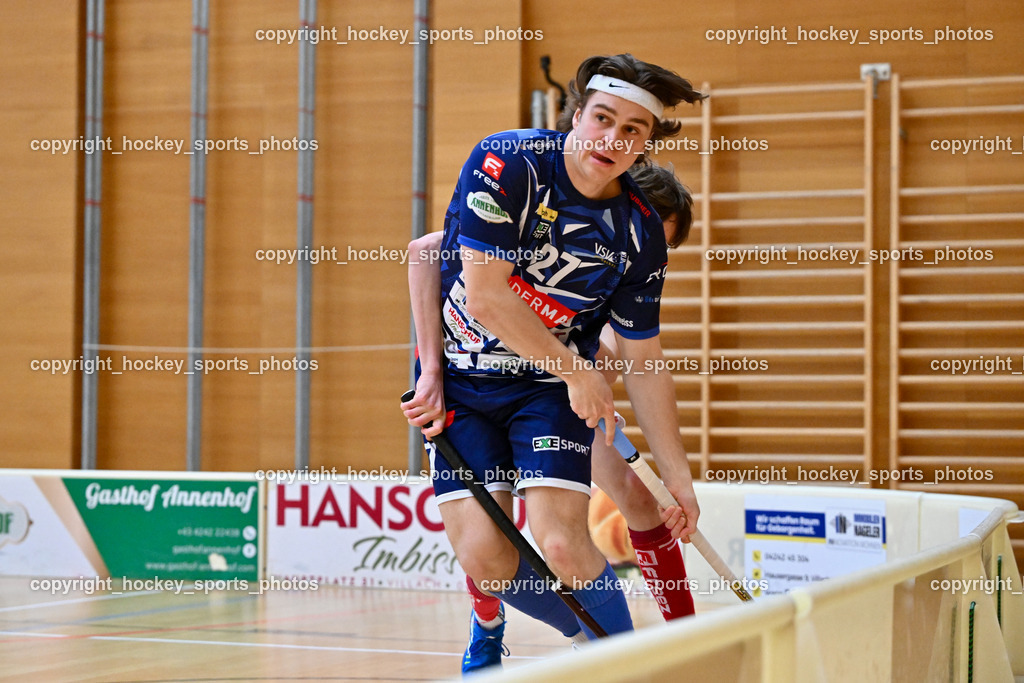 VSV Unihockye vs. KAC Floorball | #27 Lukas Florianschitz VSV Unihockey, VSV Unihockye vs. KAC Floorball, VSV Unihockye vs. KAC Floorball am 13.04.2025 in Villach (Ballspielhalle St. Martin), Austria, (Photo by Bernd Stefan)