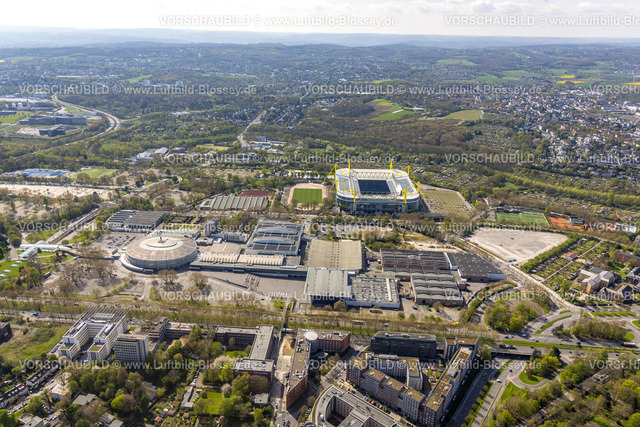 Dortmund230401094 | Luftbild, Westfalenhallen und BVB Bundesligastadion  Signal Iduna Park, Westfalenhalle, Dortmund, Ruhrgebiet, Nordrhein-Westfalen, Deutschland