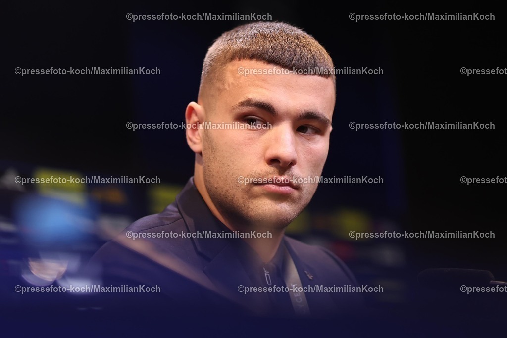 DFB22032501106 | 22.03.2025, Fußball, Pressekonferenz vor dem Nations League  Viertelfinale Deutschland - Italien, Signal Iduna Park, Saison 2024 2025: Raoul Bellanova (ITA #02) DFB regulations prohibit any use of photographs as image sequences and or quasi-video.