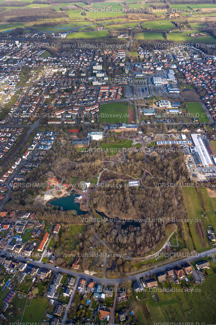 Hamm230213041 | Luftbild, Maximilianpark, Einkaufszentrum Ostwennemarstraße, Uentrop in Hamm, Ruhrgebiet, Nordrhein-Westfalen, Deutschland