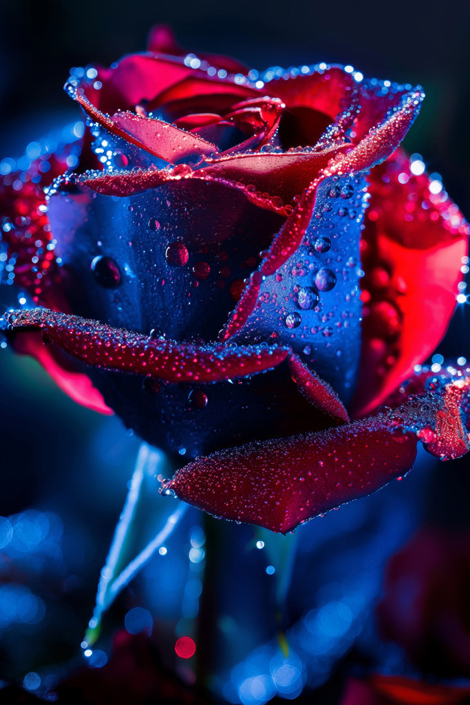 2405026 - Rose der Nacht | Ein nahezu fotorealistisches Motiv einer Rose bei nächtlicher Lichtstimmung.