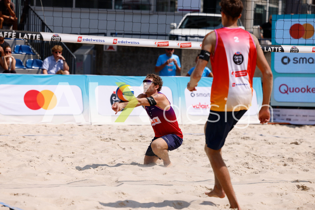Obi BeachTour 2026 - Basel | BASEL, SWITZERLAND - JULY 19: YVES HAUSSENER (SUI) during the Obi BeachTour 2026 match between DILLIER / FLÜCKIGER (SUI) and HAGENBUCH / HAUSSENER (SUI) at Barfüsserplatz on July 19, 2026 in Basel, Switzerland. - Realisiert mit Pictrs.com