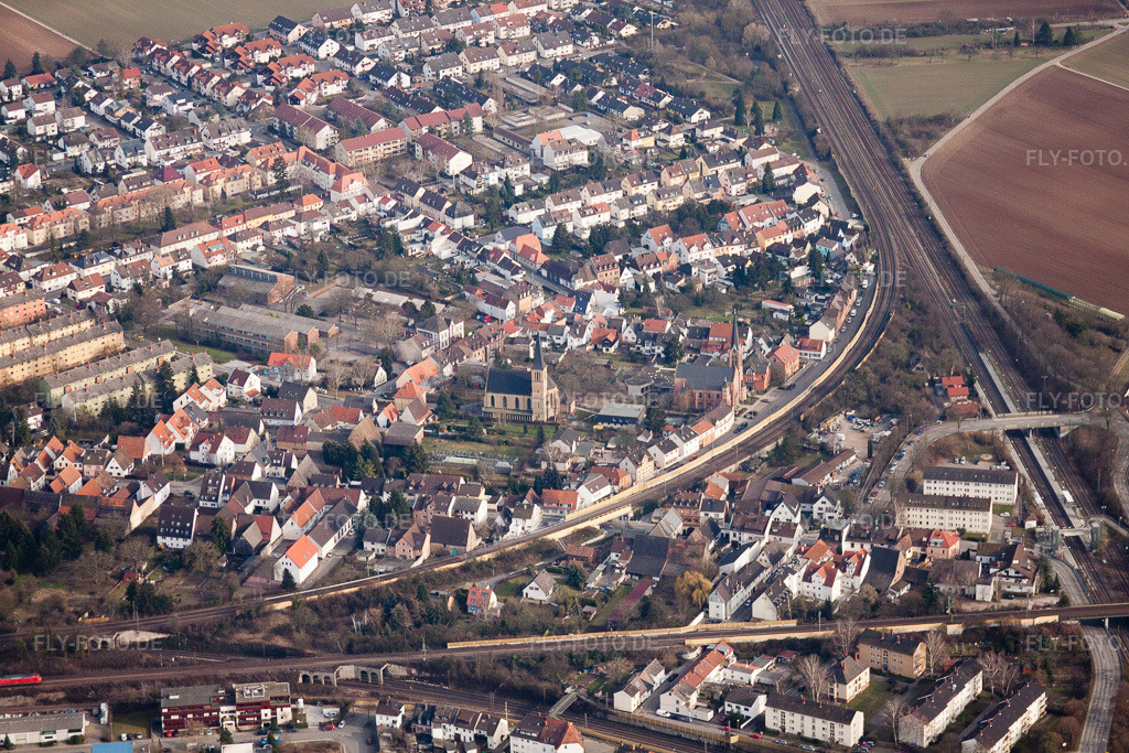 Luftbild: MA-Friedrichsfeld im Ortsteil Friedrichsfeld in Mannheim im Bundesland Baden-Württemberg in Deutschland. Foto: IMG_24959.jpg vom 18.03.2010 durch Werner Riehm/FLY-FOTO.de