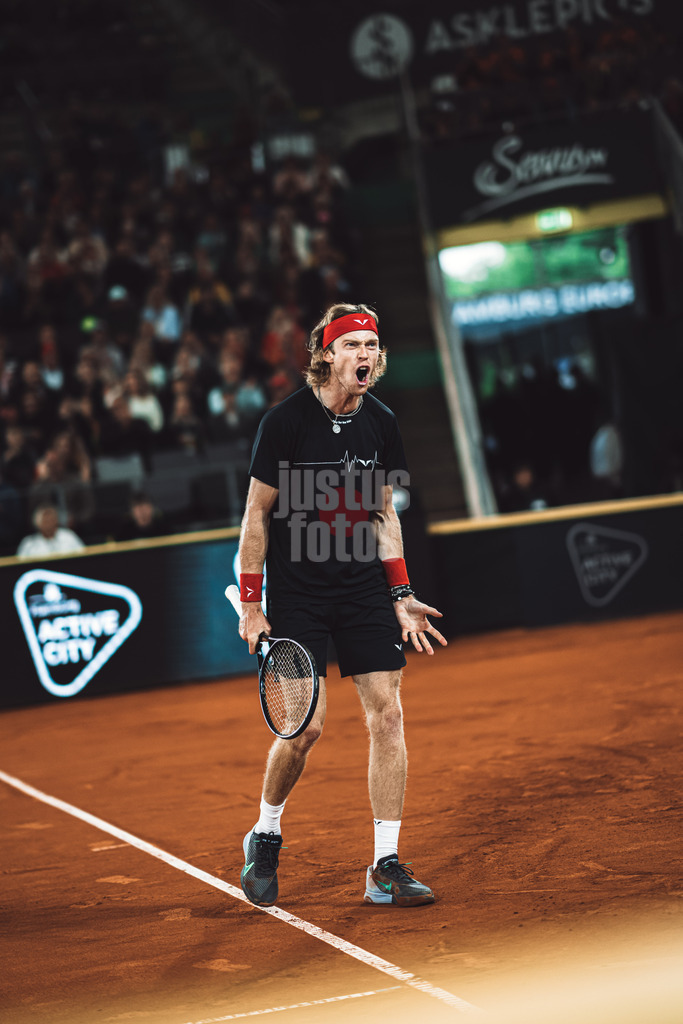 Tennis | Männer | ATP Tour 500 | European Open Hamburg | Daniel Altmaier (GER) vs. Andrey Rublev | 27.07.2023 | Andrey Rublev ist sauer Emotionen