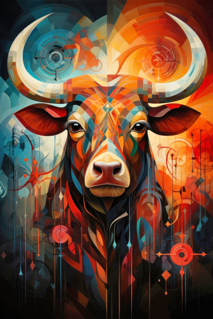 2311041 - Taurus | Illustration eines Stiers im expressionistischen Stil.