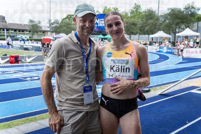 Multisport Event; Ratingen, 28.06.2026 | RATINGEN, GERMANY - JUNE 28, 2026 : Annik Kälin (SUI / Switzerland) with his coach after the Multisport Event at Stadion Ratingen on June 28, 2026 in Ratingen, Germany.