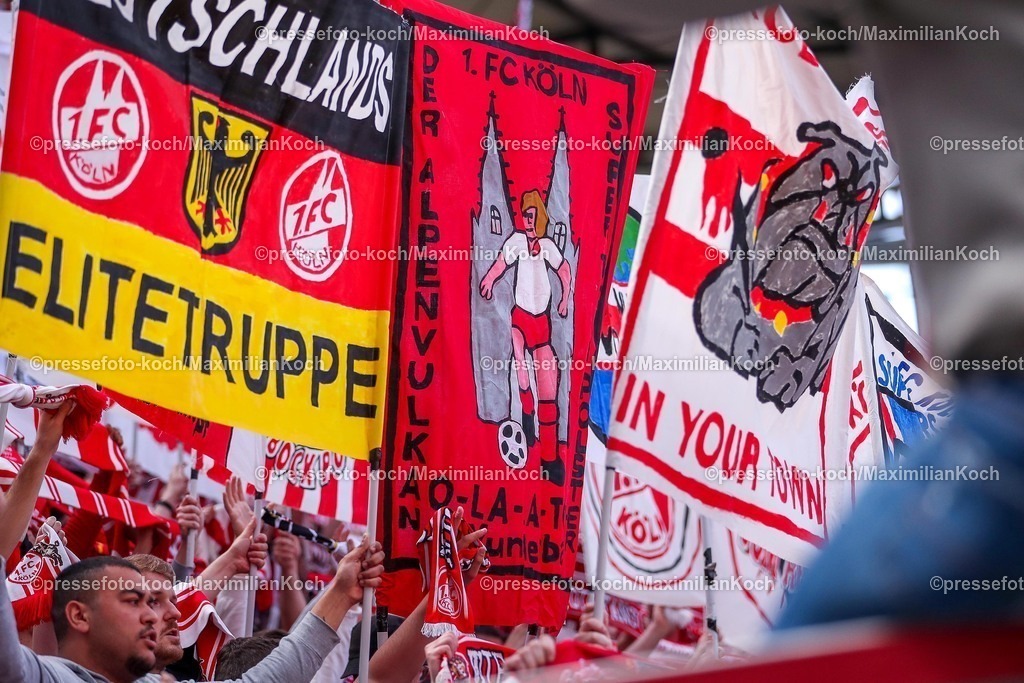 1FC20042501068 | 20.04.2025, Fußball, 1. FC Köln - Preußen Münster, 2.. Fußball Bundesliga, 30. Spieltag, RheinEnergie-STADION, Saison 2024 2025: Feature Fans Symbolbild Symbolfoto Südkurve Fanschal Schilder Fahnen Tribüne Fan Kölner DFB regulations prohibit any use of photographs as image sequences and or quasi-video.